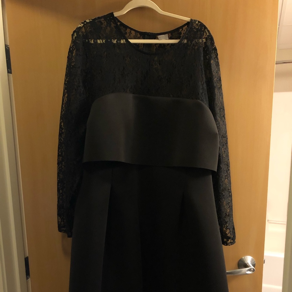 Asos curve black midi dress